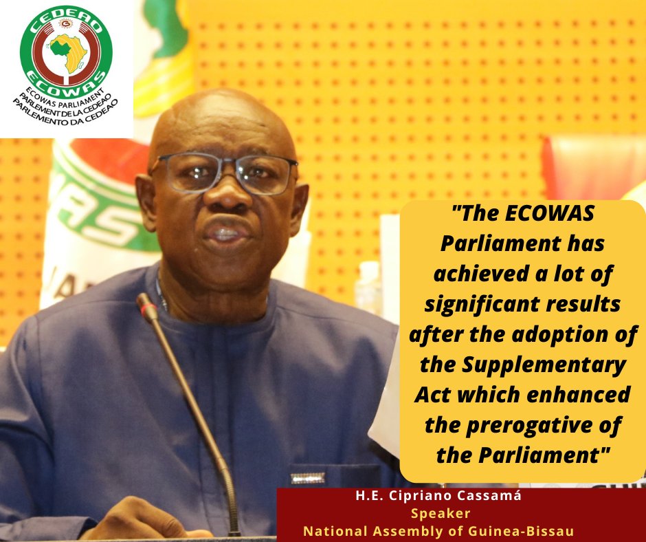 ECOWASParliamnt's tweet photo. #2022firstordinarysession:Referring to Article 4 of the Supplementary Act,which clearly states the objectives of the ECOWAS Parliament as enhanced, H.E. Cipriano Cassamá, reiterated the gains of creating the Community Parliament.#countryreports #vision2050
https://t.co/kcAJQpBDXv https://t.co/AUHY3zG5SK