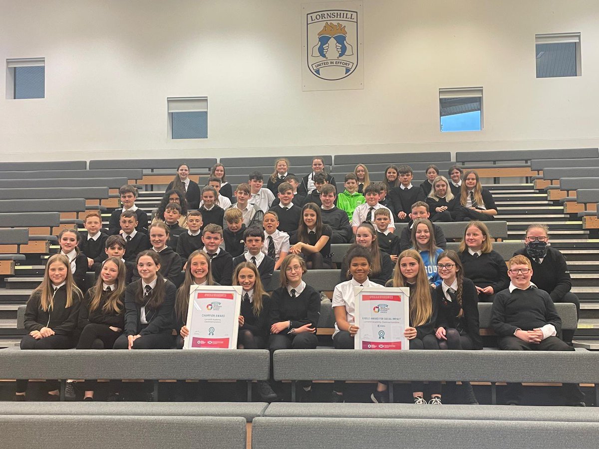 Here are ‘most’ of our wonderful Café staff together celebrating our awards from the <a href="/SocEntAcademy/">Social Enterprise Academy Scotland</a> awards ceremony yesterday. We are super proud of these young people and the change that they inspire! #Unitedineffort <a href="/Lornshill/">Lornshill Academy</a> @KibbleCharity