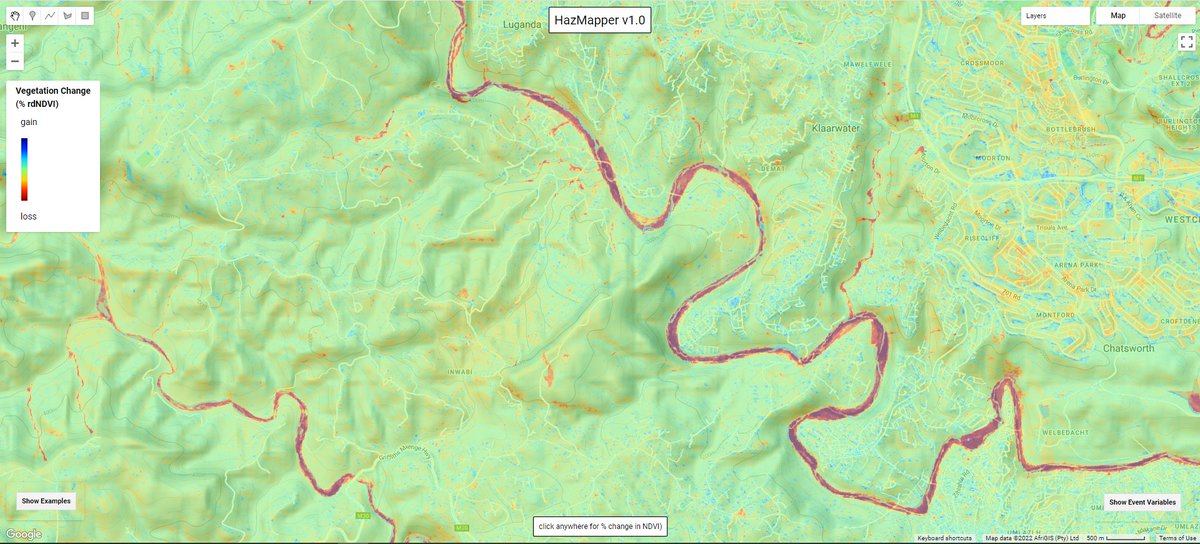 HazMapper Weekly Update #22 - April 2022 flooding and minor landsliding along the Mlazi (uMalzi) River, on the suburban fringe of Durban, South Africa.