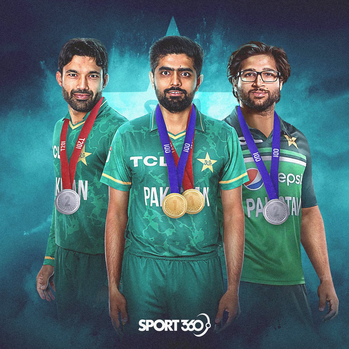 Sport360's tweet photo. Pakistan batters are on top of their game 🔝🇵🇰

🥇ODI No1 - Babar Azam
🥇T20I No1 - Babar Azam
🥈 ODI No2 - Imam Ul Haq
🥈 T20I No2 - Muhammad Rizwan https://t.co/XM38jwrIa0