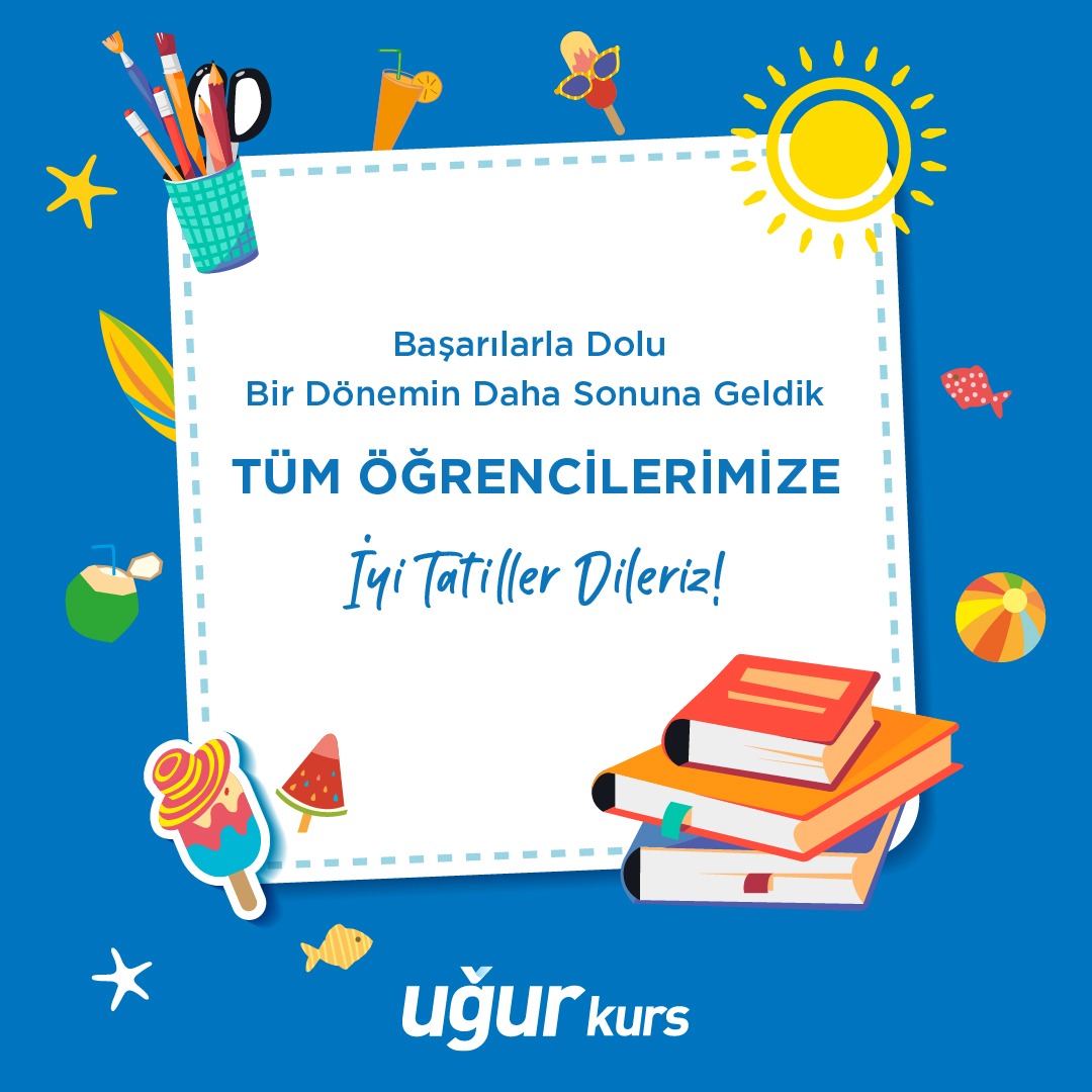 Sevdikleriniz ile zaman geçireceğiniz, bol bol dinlenip enerji toplayacağınız keyifli bir yaz tatili dileriz! ☀