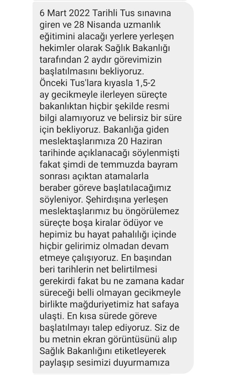 Bir tarafta Mhrs süre kısaltılıp daha fazla hasta bakın diye baskıyla çalışan hekim, diğer tarafta randevu bulamayan hasta ve
ataması yapılmayan hekim sorunu

Sistemin kilitlenmesi ve paydaşların hepsinin mağduriyeti varken
ATAMALAR  neden yapılmaz

<a href="/saglikbakanligi/">T.C. Sağlık Bakanlığı</a>