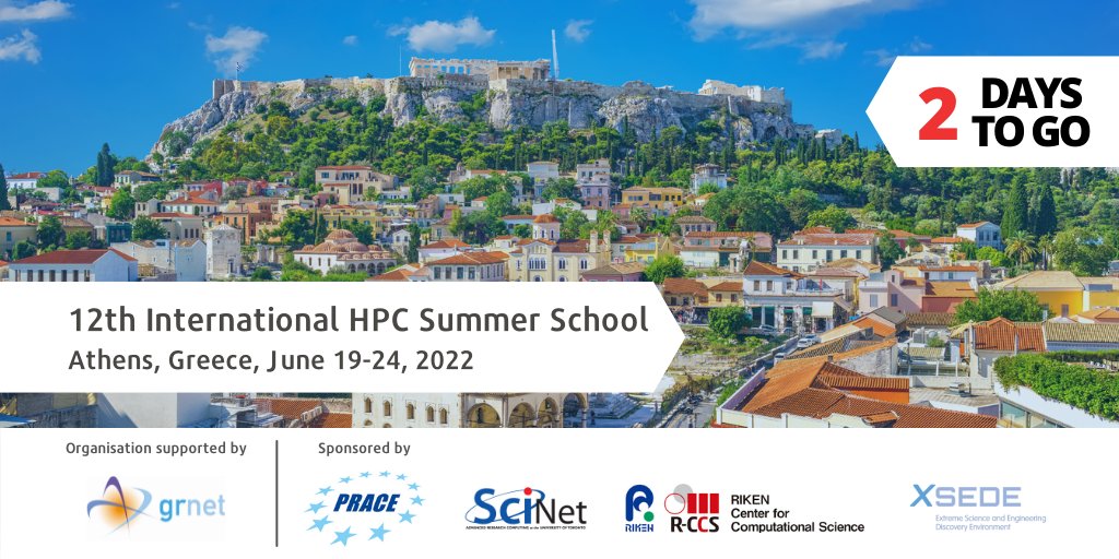 grnet_gr's tweet photo. β°Only 2 days left to kick-start the 12th International #HPC Summer School, taking place in Athens, on June 19-24! π¬π·
Official PR: https://t.co/fd2Pg5vDq1
Official website & agenda: https://t.co/p00jZhOadX
#IHPCSS2022 #IHPCSSATH #IHPCSS #GRNET #ΞΞΞ₯΀Π#poweredbyGRNET #PRACE https://t.co/7BAkOjZB6t