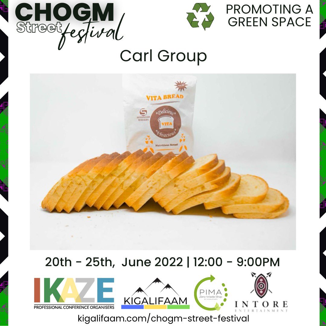 carl_ltd's tweet photo. Dear #RwOT we are delighted to announce that our delicious and nutritious pastries made from locally sourced ingredients will be served at #CHOGM2022 street festival and those who work around #Imbugacitywalk please pass by and get #VITABREAD ,other snacks and cup of coffee https://t.co/M40J4ROxXl