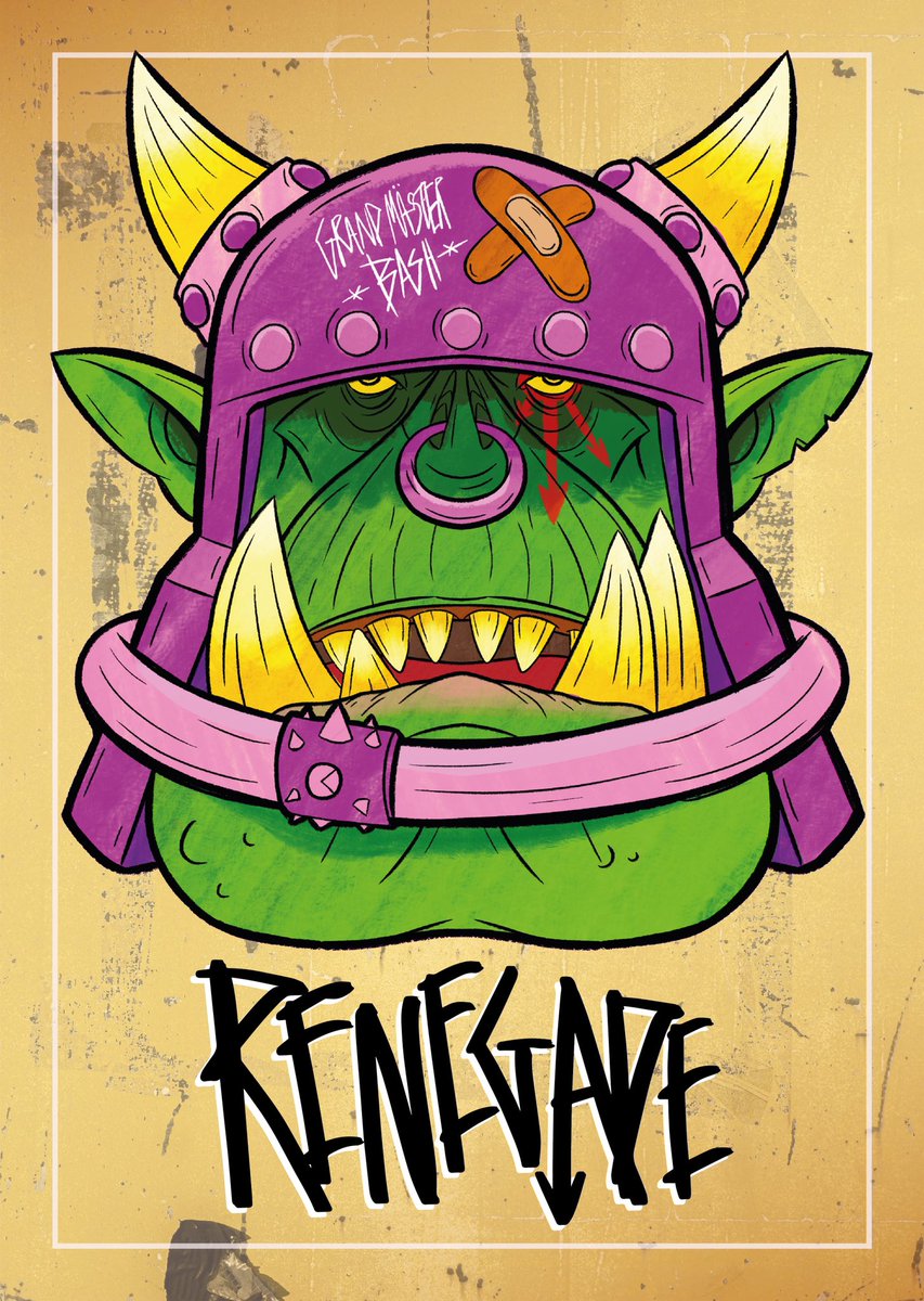 I always forget to post on here. Bit of Renegade love.

#bloodbowl #gamesworkshop #poster #warhammer #design #illustration #comic #chaosrenegades #orc
