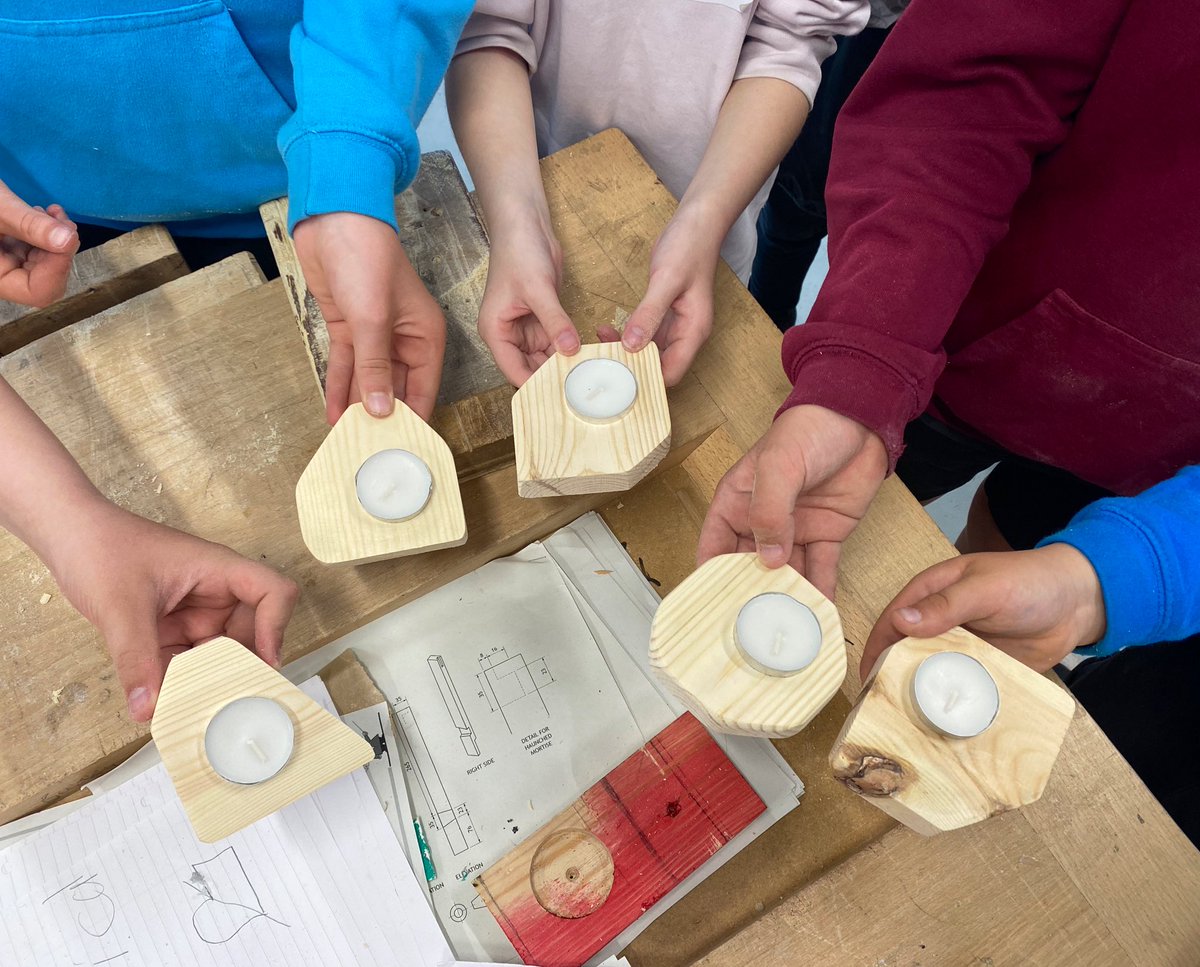 tech_ehs's tweet image. A quick design and cut tee light holder for the P7 transition days got some superb results. It’s amazing what you can fit into a single period! #ehstech #woodwork #craft