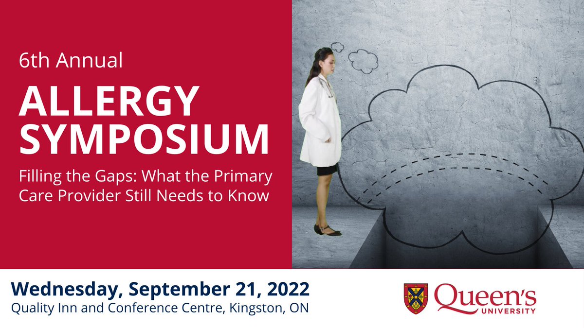 CPD_FHS_QueensU's tweet photo. Registration is NOW OPEN for the 6th Annual Allergy Symposium #ASK2022! This year’s program will help fill the gaps with food allergies, asthma management, atopic dermatitis, rhino-conjunctivitis management & anaphylaxis. Check out fall programs at https://t.co/Y8y1CImSaV https://t.co/cisORaG0e5