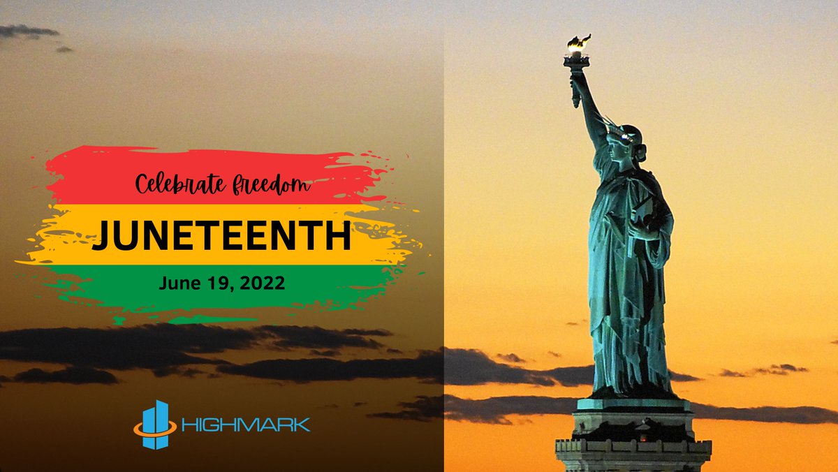 On #Juneteenth2022, we celebrate freedom as we strive everyday for racial equality in the workplace and across our community. In honor of this important day, HIGHMARK’s offices are closed. We wish you a happy Juneteenth! #Juneteenth #freedom #celebratefreedom #liberty #NYC