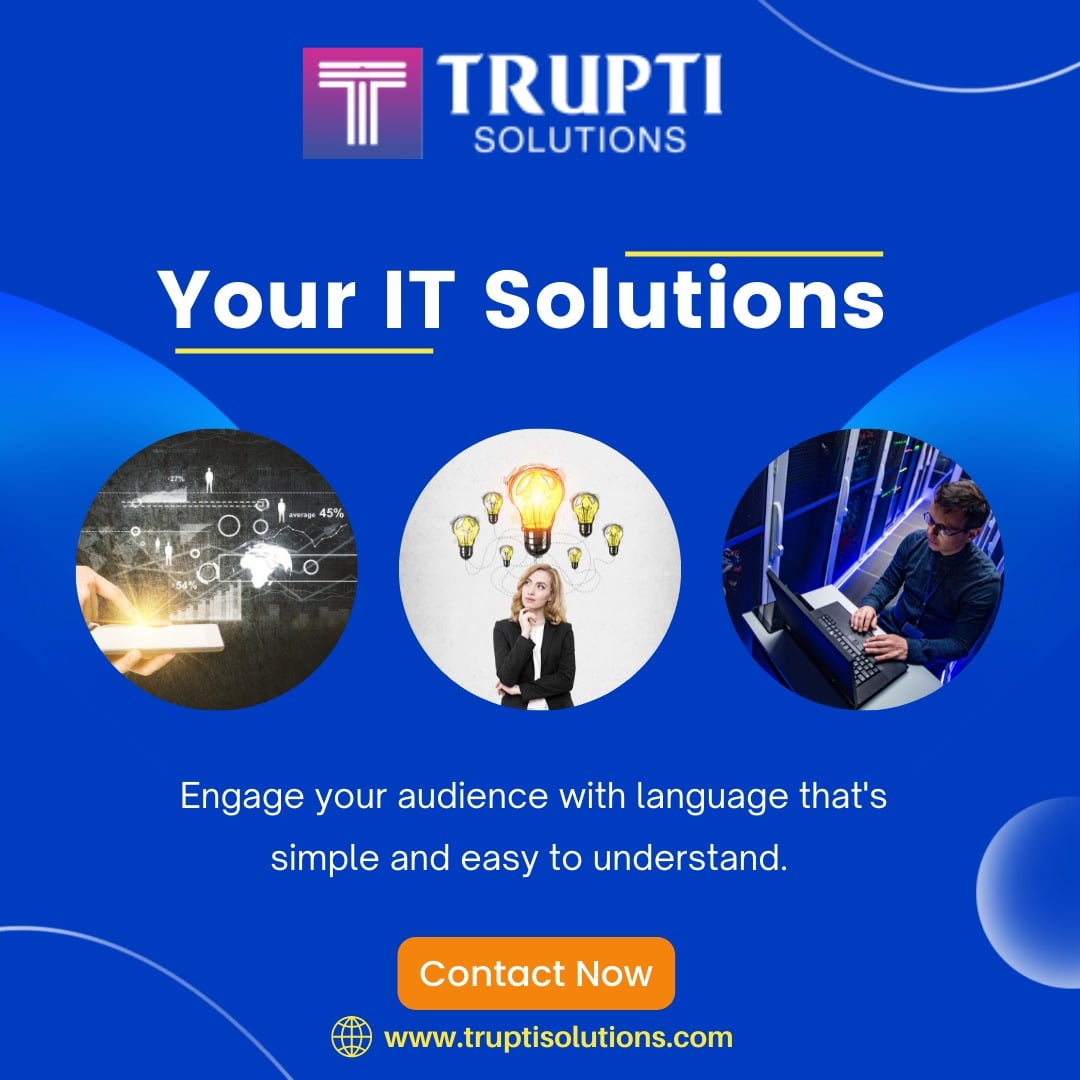 SolutionTrupti's tweet image. Trupti Solutions Your IT Solutions
Engage your audience with language that&apos;s simple and easy to understand

Contact Trupti Solutions

#itservices #ITResource #solutions #digital #growth #technology #businessopportunity #resourcemanagement #support #grow#asset #resourcecontracting
