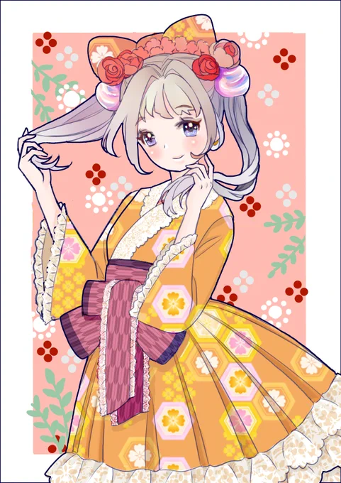 髪飾りが華やか。

#貴方の描く和風イラストを見せてください 
#最近フォローした方は知らない過去絵を晒す 