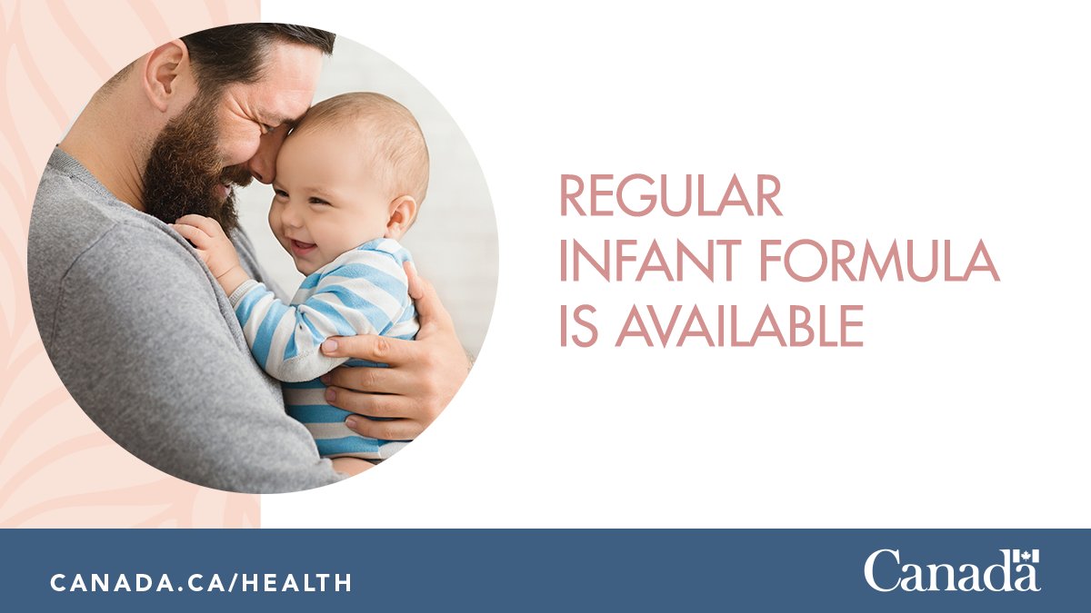 GovCanHealth's tweet photo. There is no shortage of regular infant formula in Canada. There is a shortage of specialized infant formulas. Keep specialized #InfantFormulas for babies with allergies and medical conditions.
https://t.co/7LWrYSJGio https://t.co/aj3YDJvt0y