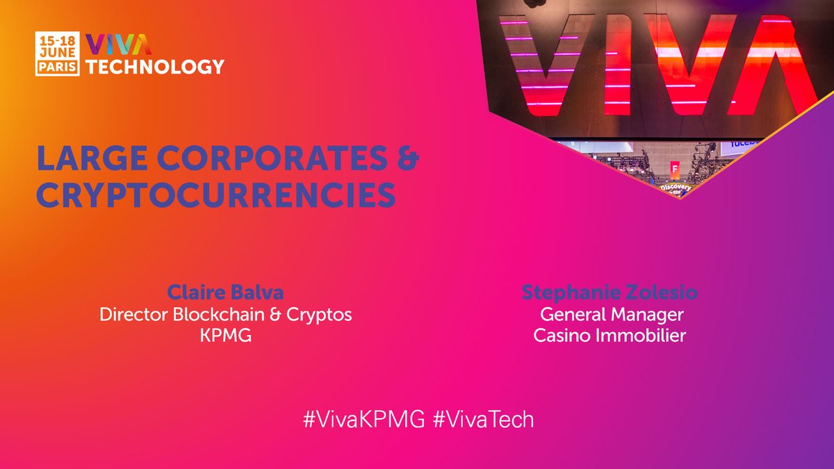 KPMG_France's tweet photo. Ça va commencer ! 📢
Suivez notre deuxième keynote de l'après-midi avec @ClaireBalva, Director Blockchain & Cryptos de @BlockchainPartn et Stephanie Zolesio, General Manager @Groupe_Casino ! 🚀
#VivaKPMG #VivaTech https://t.co/gCsdv4quAH