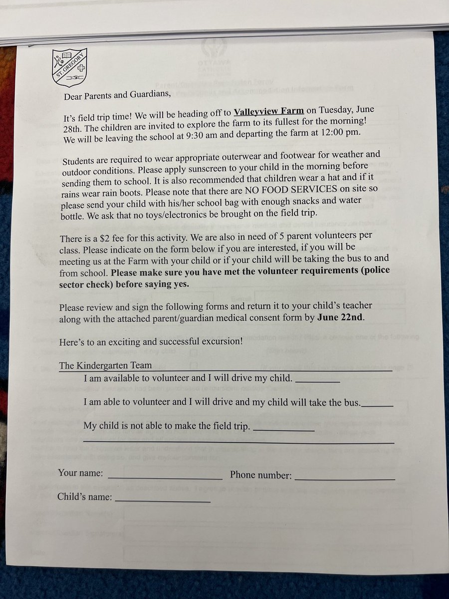 Please check your child’s mailbag that was sent yesterday. We need  the permission form signed and returned as soon as. Possible . Thank you for your cooperation.
