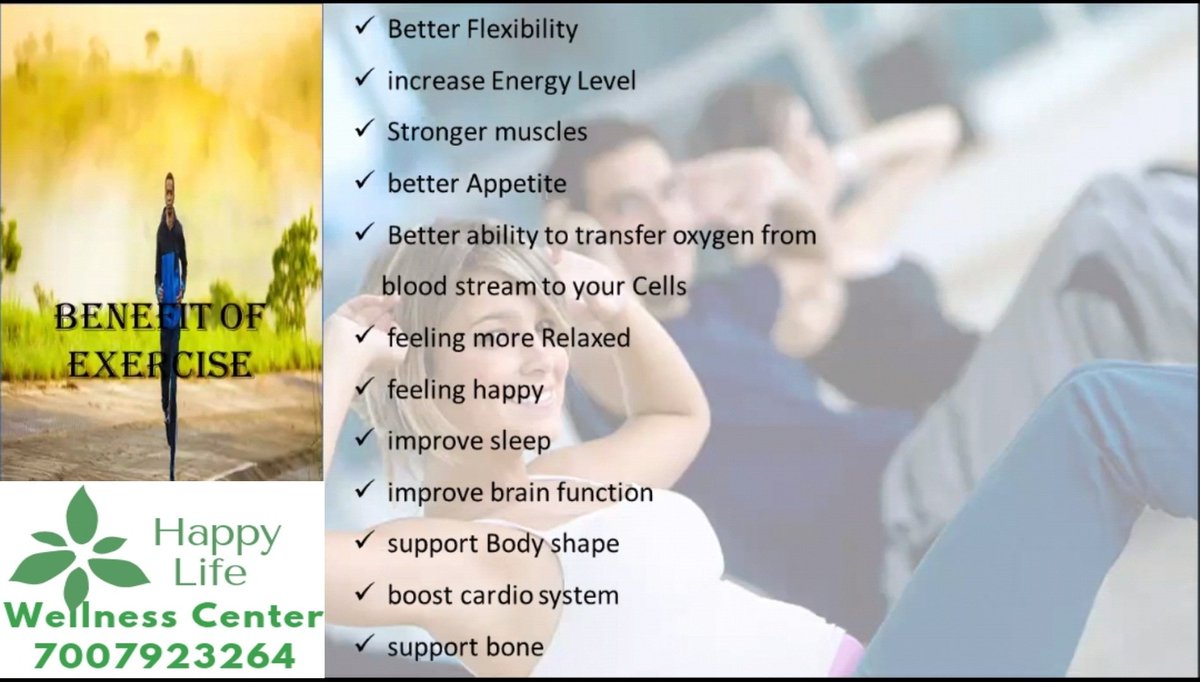 csinghrathaur's tweet photo. Benefits of exercise 🏋‍♂👇#Exercise #exercise #exercisemotivation #gymmotivation #gym #gymlife #benefitsofexercise #happylife #happylifezna #happylifewellnesscentre #lifestyle #love #activelifestyle #fitnessfromhome #fitnessmotivation #weightloss #musclesgain #energydrink #Days https://t.co/rqIRAh3OEN
