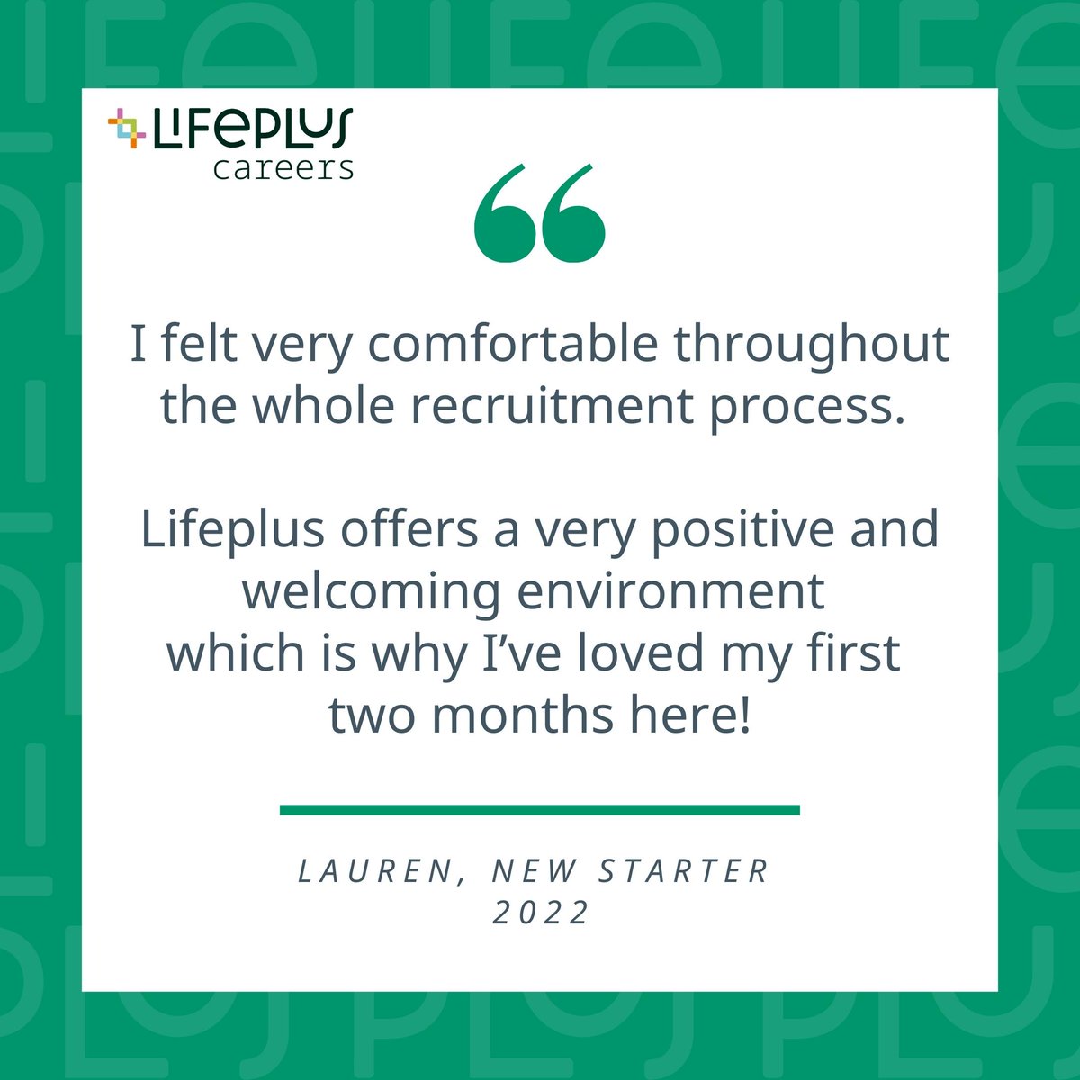 CareersLifeplus's tweet photo. Want to find out what it is like to join the #LifeplusTeam? Well, here's Lauren sharing her recent experience! Check out our Careers page for more information on exciting opportunities - https://t.co/P3i1GPjpGU 

#careers #joinus #believeinyourfuture #newopportunity https://t.co/7ncxuNi1zQ