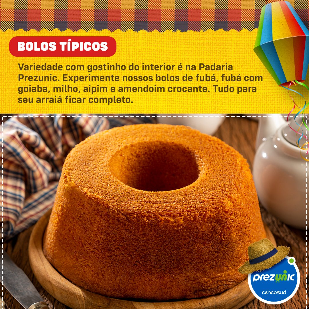 PrezunicOficial's tweet photo. A melhor parte das festas juninas são as comidas, sim ou com certeza? Aqui no #Prezunic a festa está só começando, e comida boa não pode faltar! Aproveite as delícias da nossa Padaria e deixe todo mundo com água na boca. 😉😍
#PadariaPrezunic #ArraiáPrezunic https://t.co/Xg7VfnUW0U