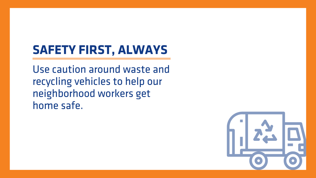 SWACOGreen's tweet photo. Show your appreciation for our community's valued waste haulers and collection workers by practicing safety first. When neighborhood workers are present, slow down, leave space between vehicles and keep the phone away. #WasteRecyclingWorkersWeek #SWACOCares https://t.co/GwZfzLEfxV