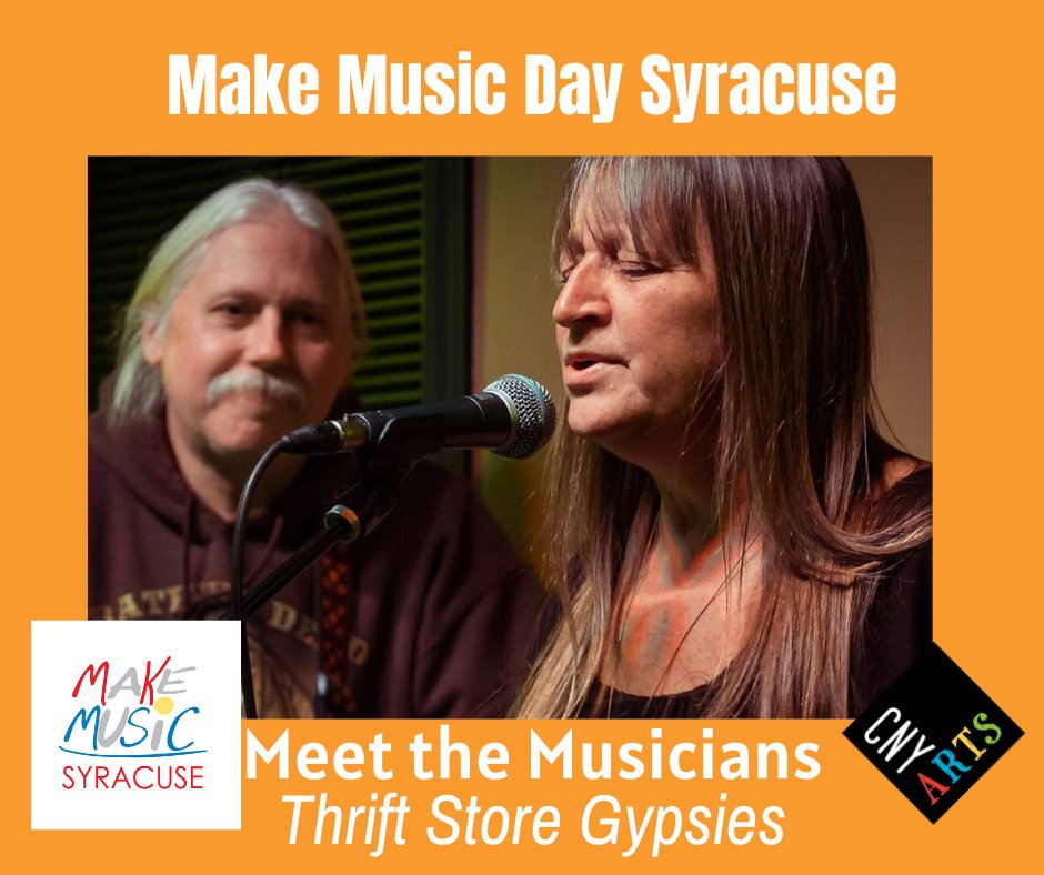 #MakeMusicDay: Meet Babette Puzey &amp; Todd Brown from Thrift Store Gypsies. This duo just released their single "Tear it Down," an original song about I81. Listen to the single and read more about them below. cnyarts.org/about-us/news/… #downtownsyracuse