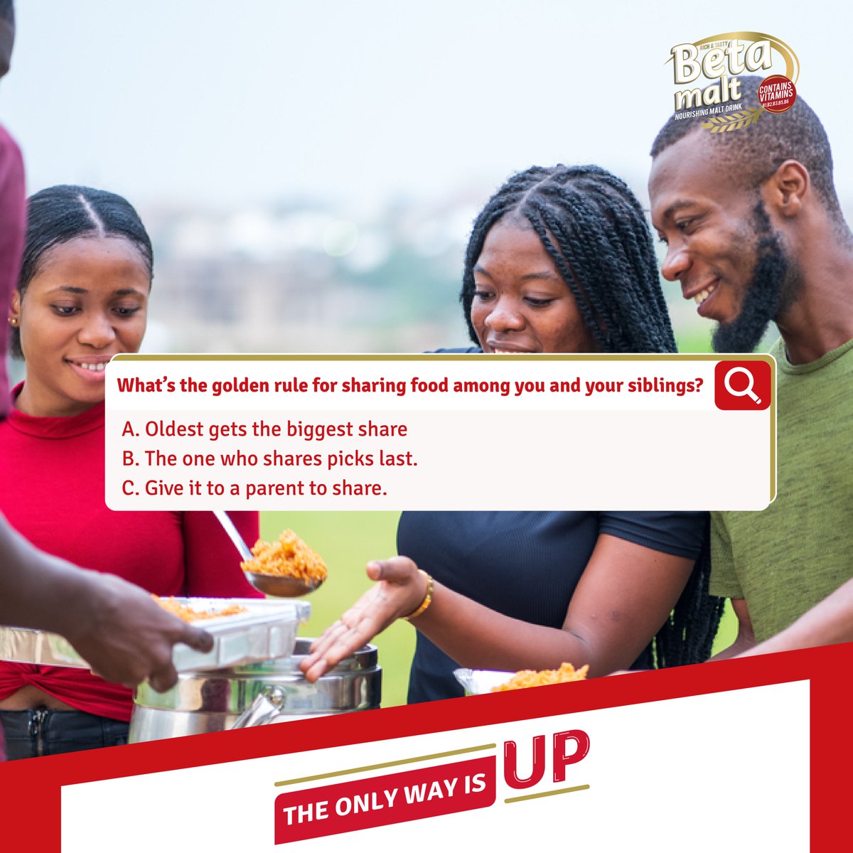 BetaMaltGhana's tweet photo. Option C was how it ended las las but tell us what the rule was.
#BetaMalt #TheBetaWay #BetterWithBetaMalt
#BetaSnack #Snacks #Healthy #Delicious
#Refreshment https://t.co/KufHy9srKc