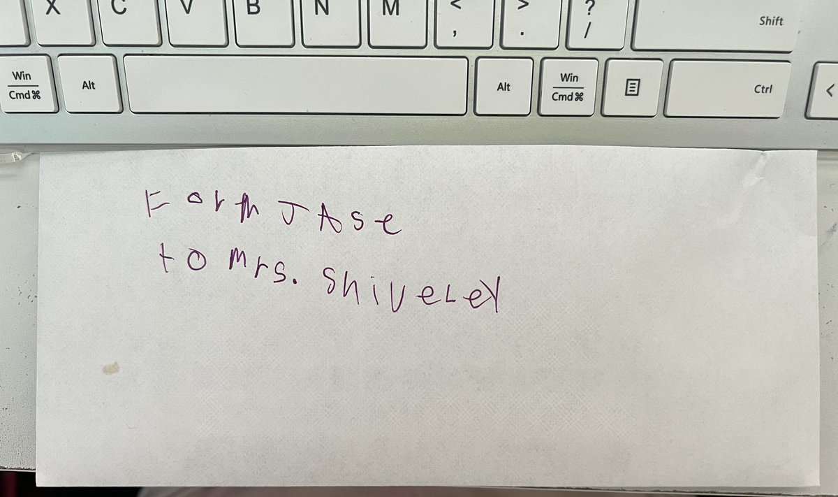 krisreed12's tweet photo. @KShively02 my child has written you a letter. 🤣🤣🤣 He asked me to mail it last week and it has just been sitting on my desk. https://t.co/AWXuUmrDRw