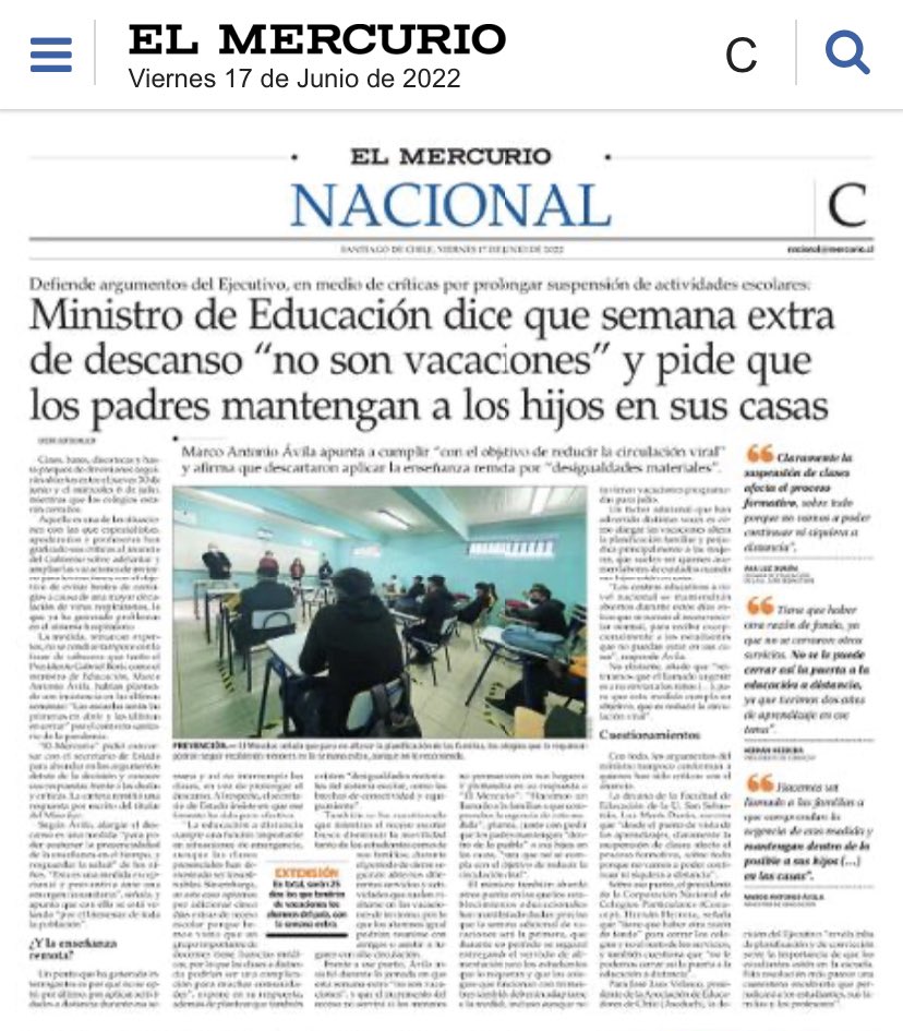 Si no son vacaciones, pero tampoco hay clases, que son?
Sugiero aprendoenlinea.mineduc.cl para los que quieran seguir aprendiendo.