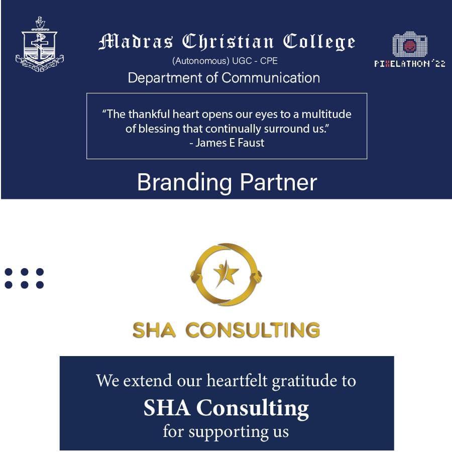 pixelathonmcc's tweet photo. We extend our heartfelt gratitude to SHA Consulting for supporting us.
.
.
.
.
#pixelathon #pixelathon22 #departmentofcommunicationmcc #communicationmcc #madraschristiancollege #mcc #photographycontest #photoexhibition #photography #event #photocontest https://t.co/nUyv0XcAMQ