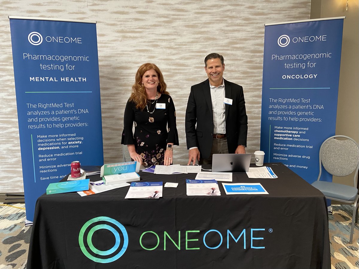 oneome's tweet photo. OneOme's @HessickJules and Scot Alexander are in Traverse City for @BCBSM event. We're bringing comprehensive and actionable #PGx testing to #Michigan and are so pleased to share our science and technology with the #BCBSM team. https://t.co/teyNmxFXxu