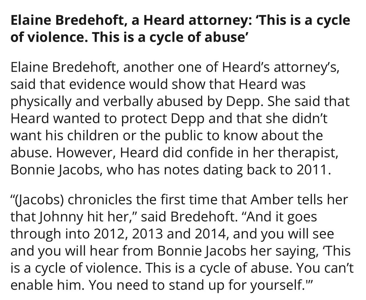 LauraBockov's tweet photo. Amber Heard now claims in inadmissible therapy notes alleging abuse back to 2011. Her prior statements claim The first incident was regarding the tattoo. These notes have been attributed to Bonnie Jacobs. Jacobs was on the list for Livelink testimony. Depp did not object. https://t.co/OJlMazlc4n