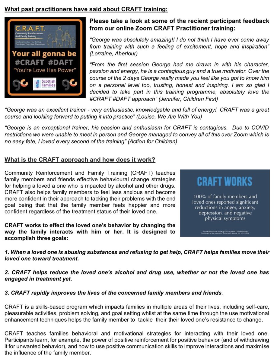 GBMC73's tweet photo. 🤓#Buzzing to bring #CRAFT #Pract #Training back to #Medway in #July ✅
👉🏻CRAFT is aimed at #practitioners who support families impacted by #addiction or those working in a supporting role with #families or pwud❤️
👉🏻Work in #Medway? Fancy joining the #training 🤔 DM for info 🤓 https://t.co/GwY4NvYDfi
