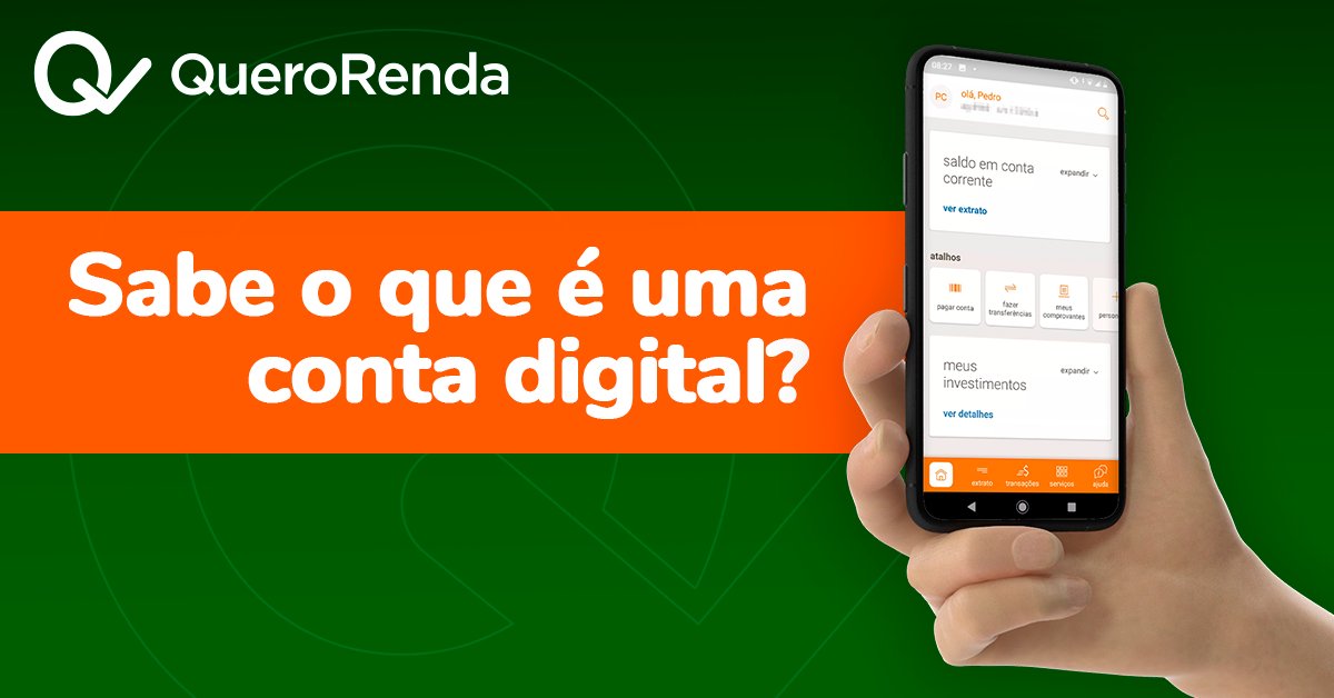 QueroQuitar's tweet photo. Leia o artigo no QueroRenda, saiba o que é uma conta digital, como funciona e como ter uma.
https://t.co/tsBSMTk6Xp https://t.co/fdZOul26QX
