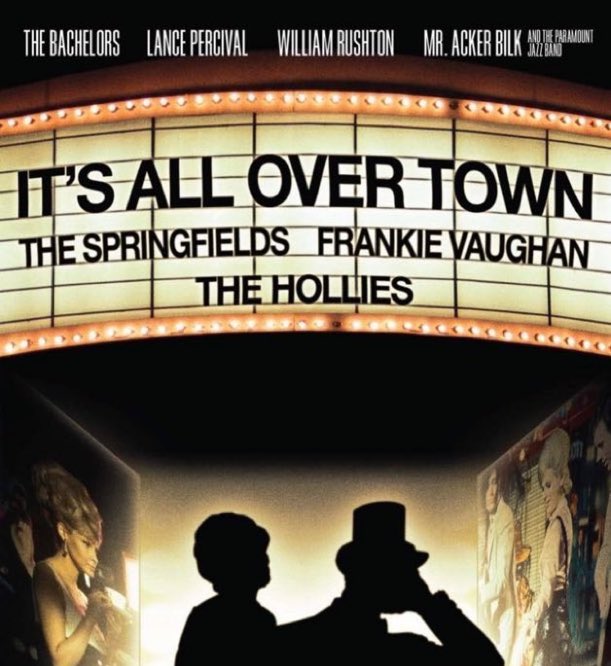 SaveRedlandLibr's tweet photo. 2:50pm TODAY on @TalkingPicsTV
The 1964 musical🎶 film🎥 “It’s All Over Town” directed by #DouglasHickox from a screenplay by Stewart Farrar, Lance Percival & Willie Rushton
🌟#FrankieVaughan #LancePercival #WillieRushton #AckerBilk #TheSpringfields #TheHollies #TheBachelors https://t.co/GJ1DLfy9G1
