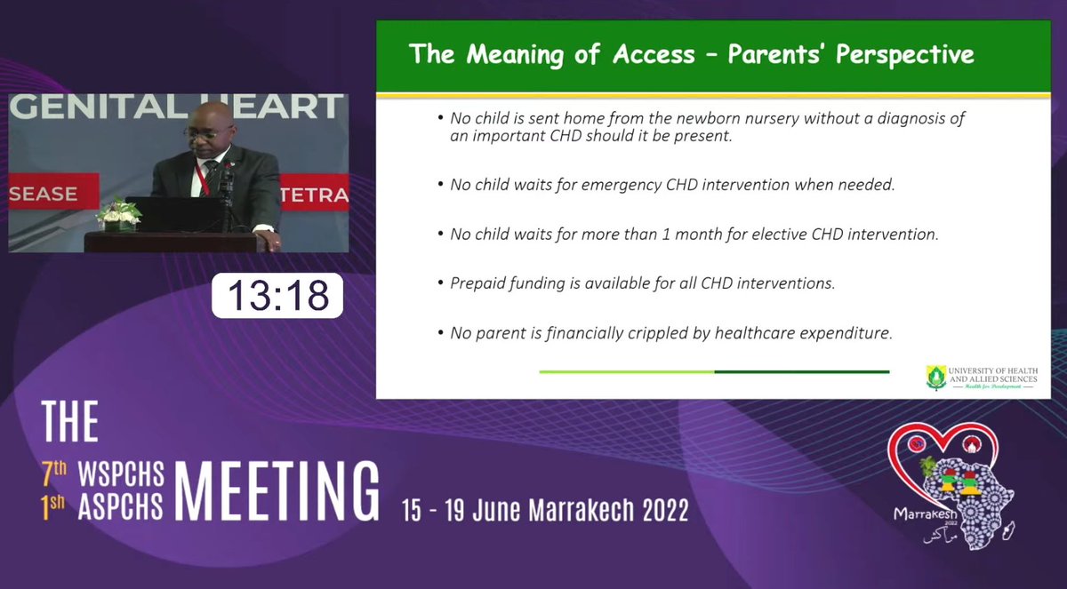 DVervoort94's tweet photo. "What do guidelines say about people like this, who are everyday cases in Africa?"

👏 Presidential Address by Prof. Frank Edwin, President African Society for Pediatric &amp; Congenital Heart Surgery, on political prioritization for pediatric/congenital 🫀 surgery. #PCHMarrakesh2022 https://t.co/TiH8gv81VO