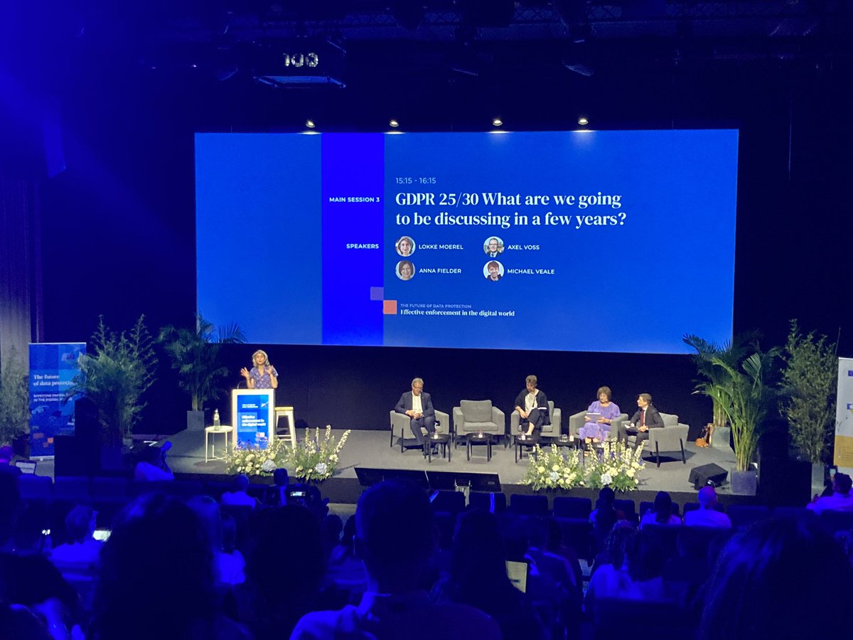 EU_EDPS's tweet photo. ‘GDPR 25/30. What are we going to be discussing in a few years?��� @AxelVossMdEP, Anna Fielder, @mikarv, and @NewmanMLex in the main session discussion moderated by @LMoerel #EDPSconf2022 
Web streaming available here: https://t.co/BlUwoxkivT https://t.co/CFfECI96a7