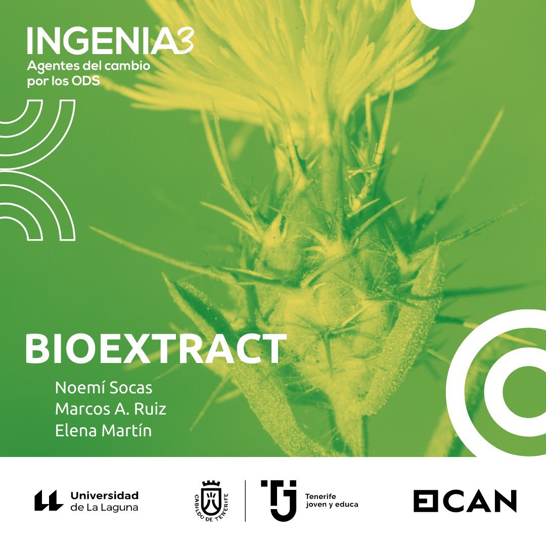 INGENIAods's tweet photo. 🌿 La crisis alimentaria y la farmacorresistencia son dos grandes problemas de nuestra sociedad.
💚Hoy te presentamos #Bioextract. Una idea social, tecnológica y medioambiental que tiene como reto aprovechar el potencial de las plantas de Canarias para cubrir estas necesidades. https://t.co/3hgxnOeUnY