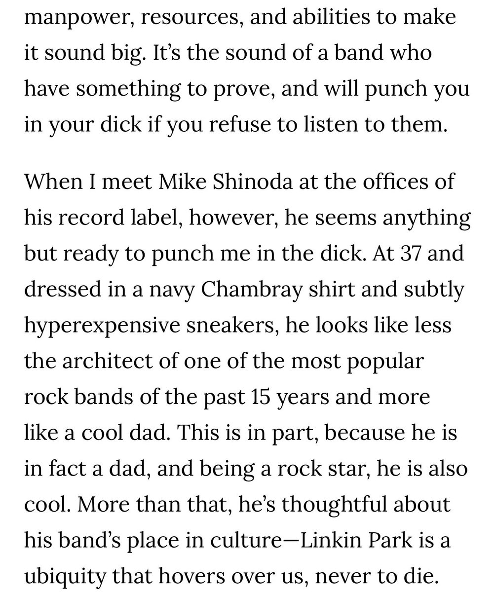 BroodingAnanas's tweet photo. Came across this article from the times around The Hunting Party release and it reminded me of @andreasavage and her experience of meeting @mikeshinoda and only later realizing who the hell he actually is.
#FakeRockStar
#TrueAccountant https://t.co/imiBef5K6i