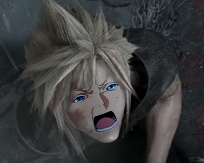 kosukeyuuma's tweet photo. me being happy as hell as a FF7 fan right now but also me knowing that we will see a particular scene 3 times in different games coming up in the next few years #CCFF7R #FFVII25th https://t.co/VFGho0s0Kn