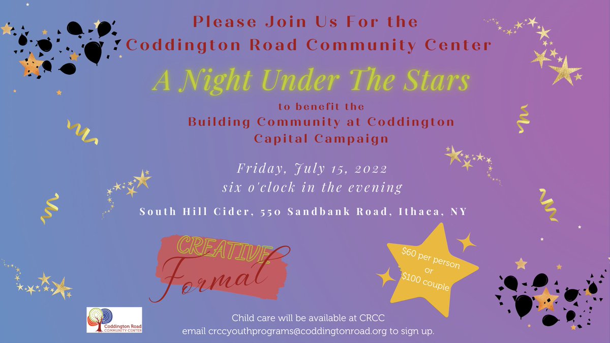 What are you doing on Friday, July 15th? We hope joining us at <a href="/SouthHillCider/">South Hill Cider</a> for Coddington's Adult Prom! Get your tickets at givegab.com/campaigns/codd…