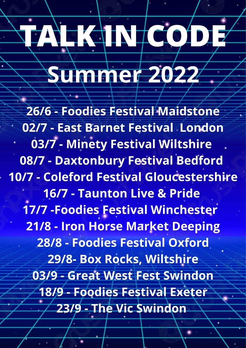 Gigs galore! <a href="/foodiesfestival/">Foodies Festival</a> <a href="/MAH_Gigs/">Musicians Against Homelessness - Emma Rule MBE</a> <a href="/EastBarnetFest/">East Barnet Festival</a> <a href="/minetyfestival/">Minety Music Festival</a> <a href="/daxtonbury/">daxtonbury</a> <a href="/ColefordFest/">Coleford Music Fest</a> @pride_taunton <a href="/Victoriaswindon/">The Vic, Swindon</a>