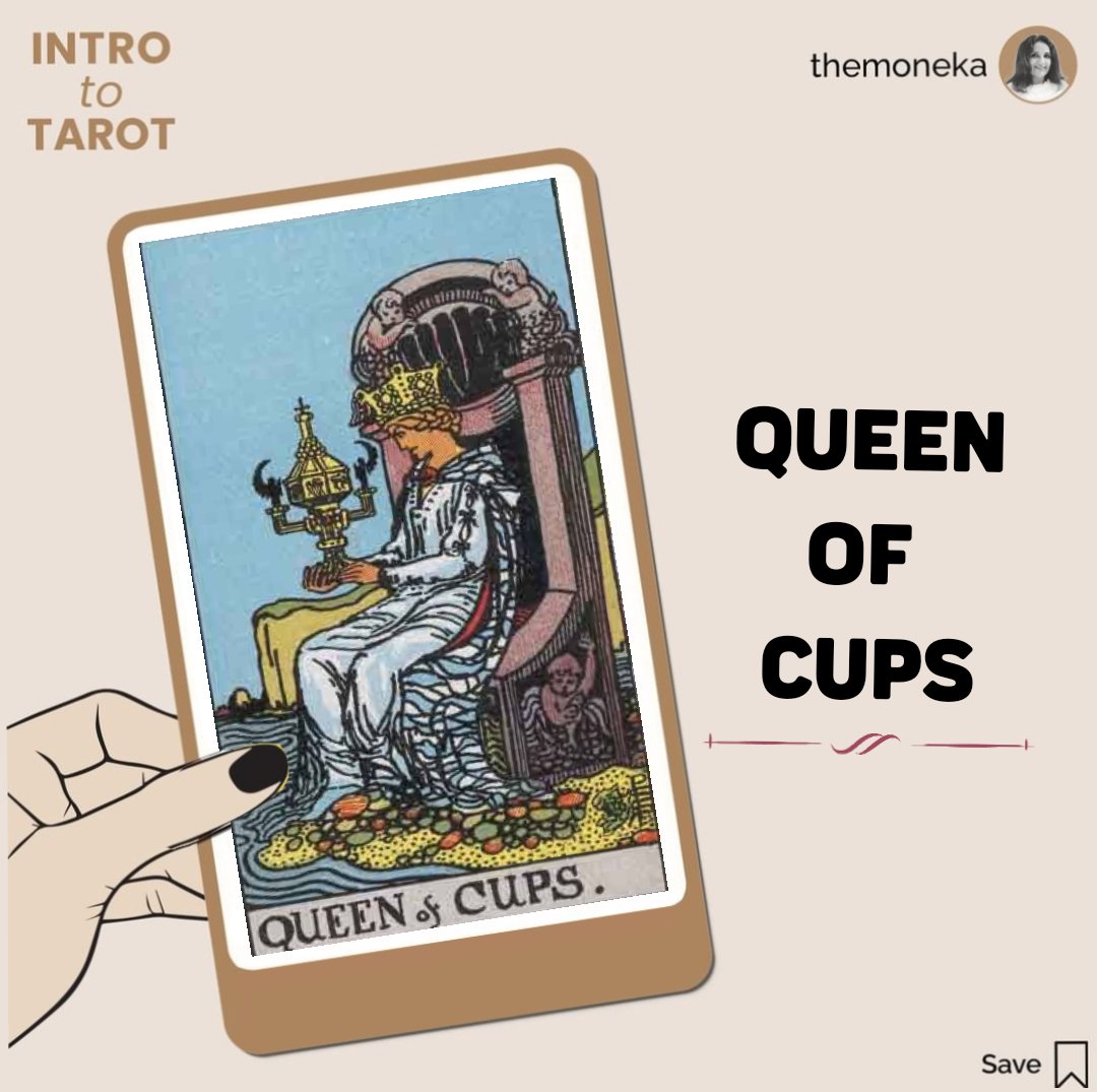 themoneka's tweet photo. Queen of cups shows a woman seating on a throne.
This card suggests that you are compassionate, nurturing and intuitive.
.
#themoneka #moneka #aceofcups #tarot #tarotreading #tarotcards #fridayvibes https://t.co/lnnUgwYGyN