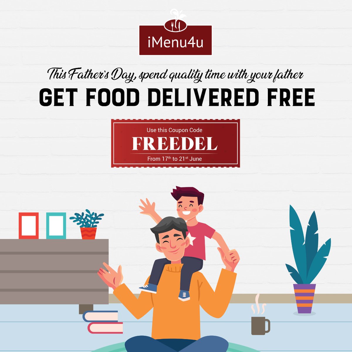 iMenu4u's tweet image. Get food delivered free from 17th June to 21st June 2022, and grab the offer for your DAD. 

Order Now: imenu4u.com/rweb/restauran…
Use Coupon Code: FREEDEL
#iMenu4u #offer #fathersdayoffer #fathersday #fathersdaygift #gift #foodoffer