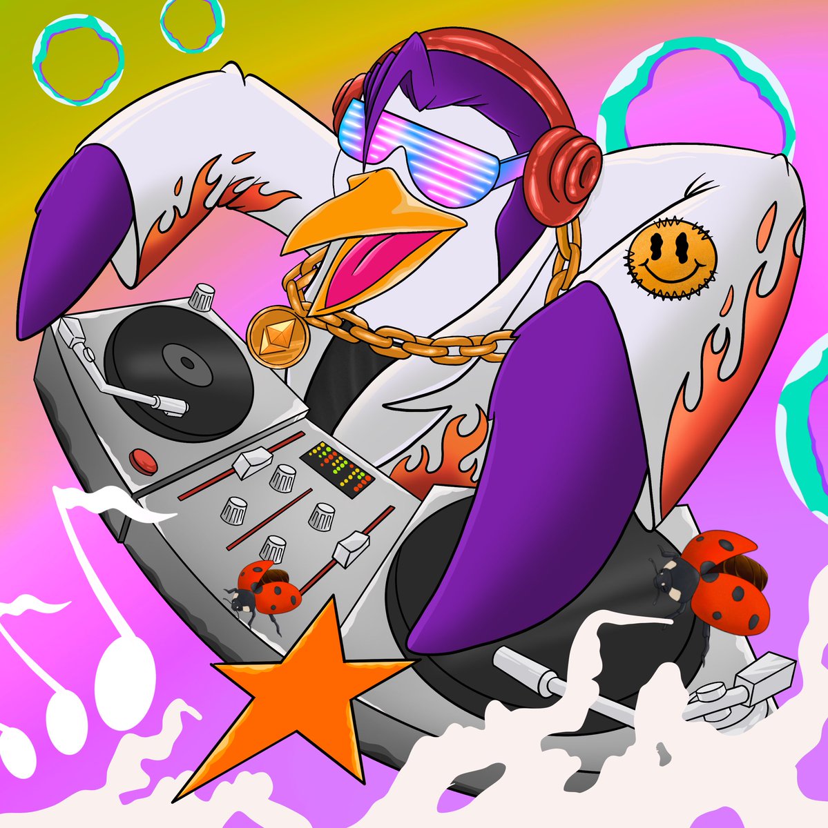 How fly is this <a href="/pebble_penguin/">Purple Penguin 💜🐧</a> “Last Night A Penguin Saved My Life” included in our #NFT4Good 4 <a href="/byebyeplastic/">Bye Bye Plastic Foundation</a> collection launching at #NFTNYC2022 and displayed at our June 22nd gallery/auction at <a href="/WburgHotel/">The Williamsburg Hotel</a>. Thanks @Quigleybear_nft 💜💜💜 #byebyeplastic #savetheplanet 💃🏻🕺🏽🌎🌱