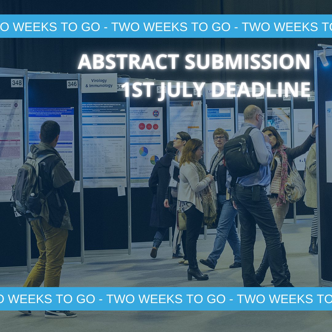 HIVGlasgow's tweet photo. ABSTRACTS DEADLINE – TWO WEEKS TO GO
1st July brings the deadline for the submission of Abstracts.
Submit your Abstract at https://t.co/qfillPPpFX
#hivglasgow #hiv #hivtreatment #hivprevention #abstractcategories #hivdata https://t.co/uIq0f4XJVk