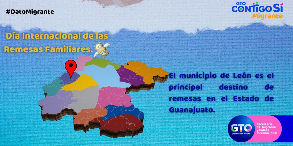 derechosgente's tweet photo. #DatoMigrante
A nivel municipal, las remesas tienen como principal destino el @municipio_leon, el cual tuvo una captación de remesas de 1⃣0⃣6⃣millones de dólares, durante el 1⃣er trimestre del 2022. https://t.co/HlGeMYDA94