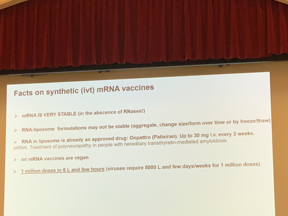 nicolamlow's tweet photo. Interesting facts about mRNA vaccines: they are #vegan 🌱 vaccines. Great talk by   @StevePascolo at #SAFEID meeting in 🇨🇭 https://t.co/9Khq4yzEDa