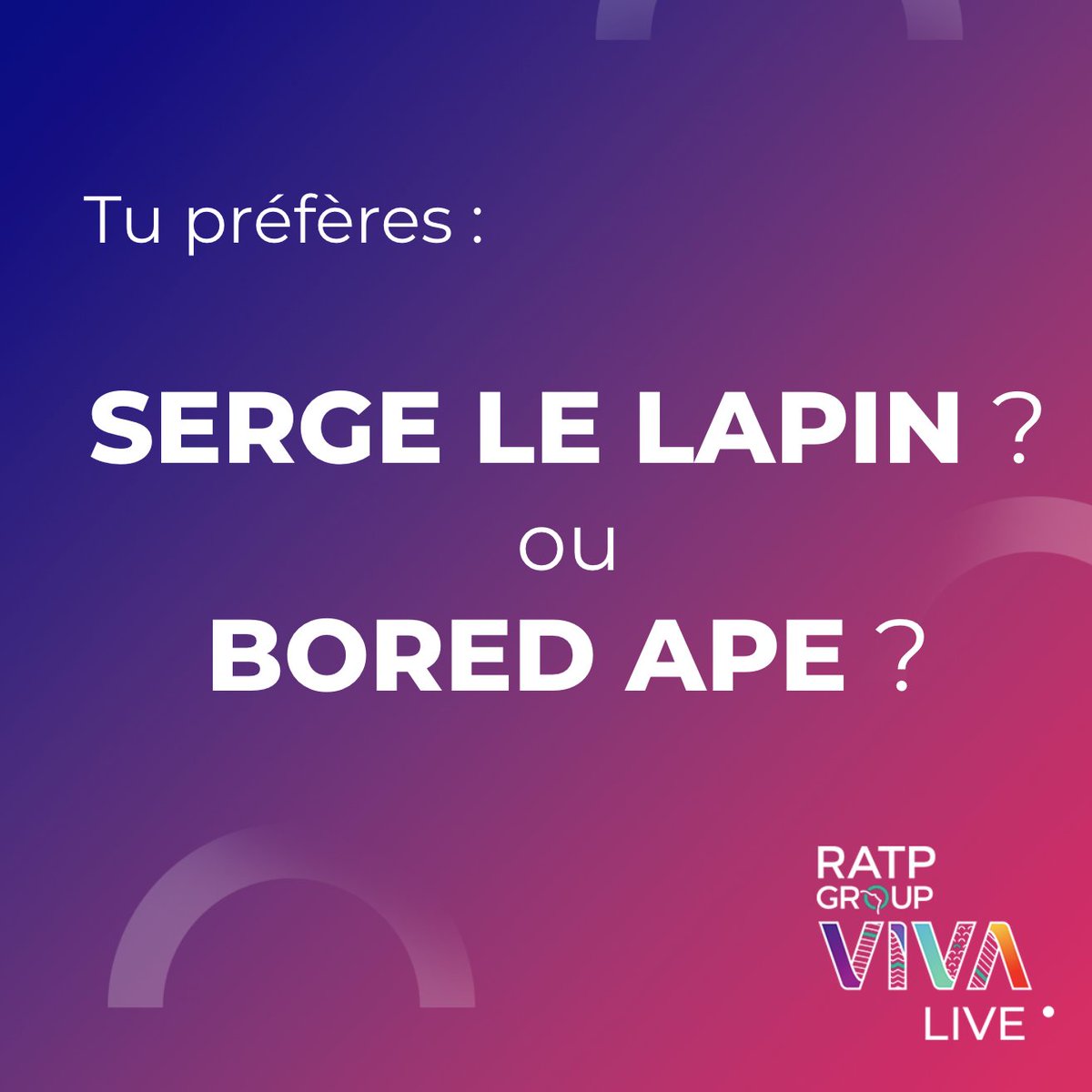 On finit sur quelque chose de facile. Gardez juste en tête que j'ai une bonne mémoire 😏 👀
🔁 SERGE
❤️ L'AUTRE
#RATPGroupVivaLive #RATPGroup #VivaTech <a href="/Vivatech/">VivaTech</a> <a href="/RATPGroup/">RATP Group</a>