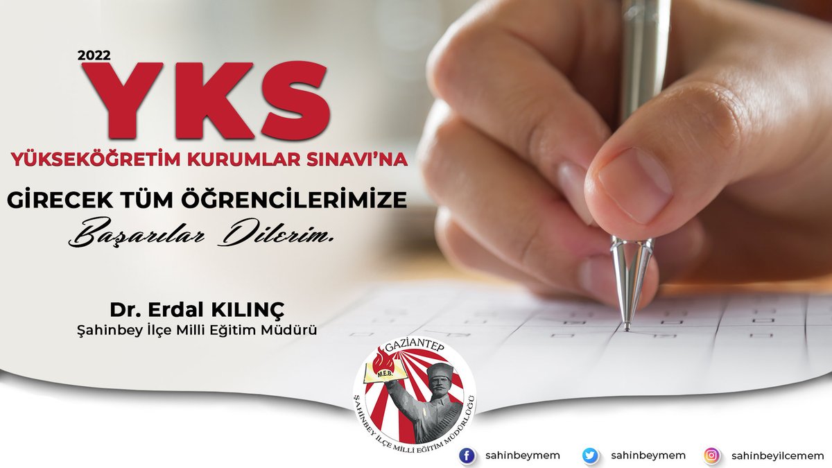 #2022YKS’ye  girecek tüm öğrencilerimize başarılar dilerim.