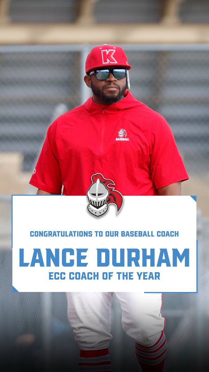 Congratulations to Coach Durham who received ECC Coach of the Year! #KingsStrong <a href="/CoachBullJr/">Lance Durham</a> <a href="/kingshardball/">Kings Baseball</a>