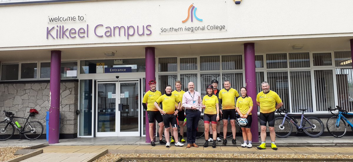 🚴They’ve made it! Tired and worn out but smiles all round for the SERC cyclists. 
Good luck to <a href="/srcchat/">Southern Regional College</a> who now continue the next leg. ow.ly/gSfI50JulUt  <a href="/Further_NI/">Further Education NI</a> <a href="/DecathlonUK/">Decathlon UK</a>