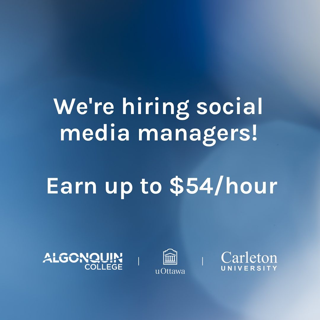 thirddoormktg's tweet photo. 📣Students, want to make more money and work less? 📣

We're hiring social media managers! Earn up to $54/hour. 

Learn more: https://t.co/WCczMP50en

 #OttJobs #nowhiring #ottawa #toronto #socialmediamanager #uottawa #algonquincollege #carletonuniversity https://t.co/oiDXQVSPhD