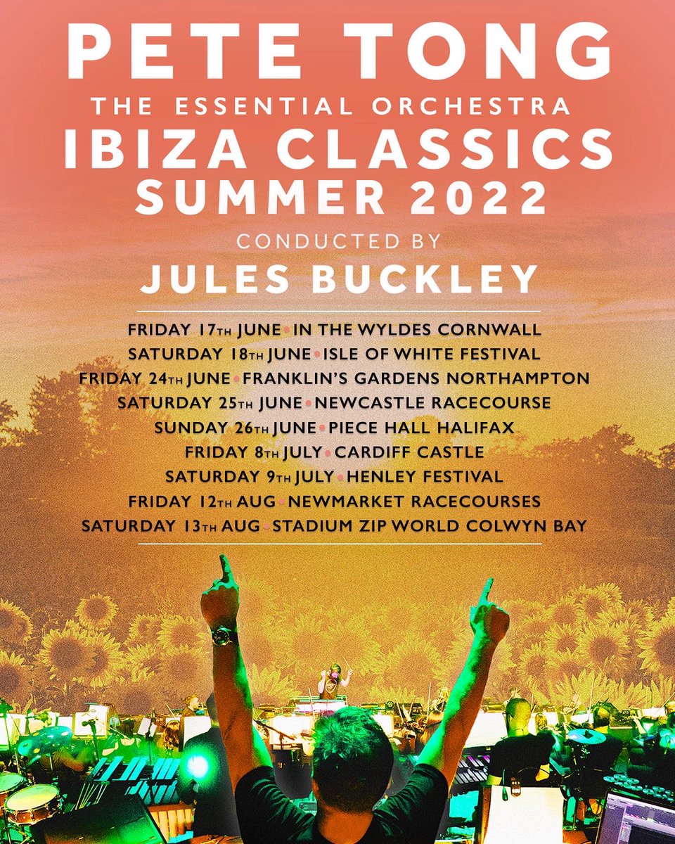 petetong's tweet photo. .@IbizaClassics_ Summer tour starts today @TheWyldes 
and then a massive one  @IsleOfWightFest main stage on Saturday which will be broadcast on @SkyArts at 11pm! (Free to watch on @FreeviewTV)
We hope to dance with you under the stars in a field somewhere this summer! https://t.co/iRzQpwxlDL